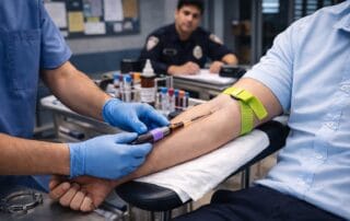 Blood alcohol test administered after DUI arrest in California