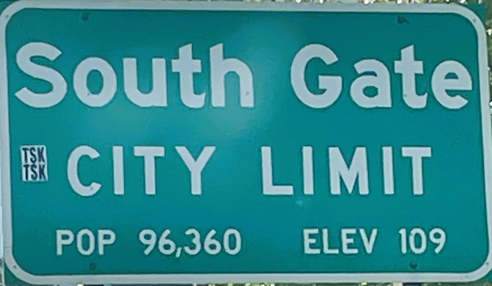 South Gate City Limit Sign
