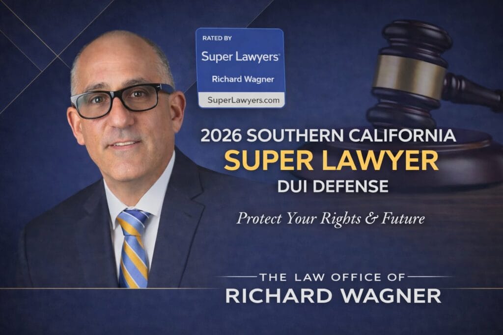 Richard Wagner recognized as a 2026 Southern California Super Lawyer for DUI defense in Orange County