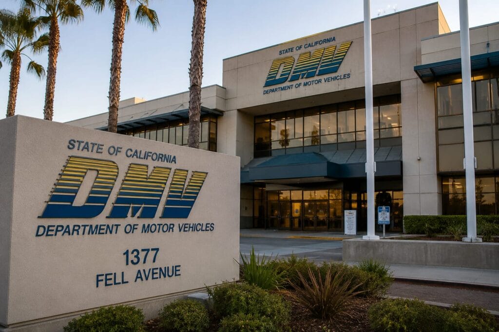 California Department of Motor Vehicles building where DMV APS hearing must be requested within 10 days of DUI arrest