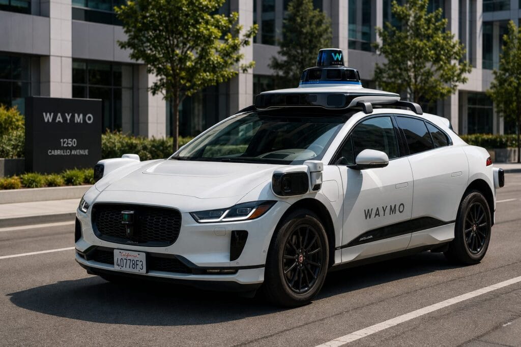 Waymo autonomous robotaxi in California — passengers cannot be charged with DUI unlike Tesla FSD drivers